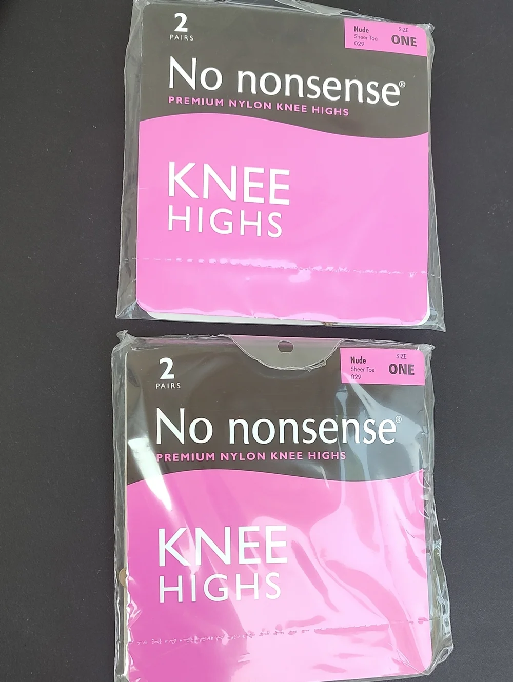 No nonsense Knee Highs - Pink & Black Packaging (2 Pairs)  2 Packs Made In USA